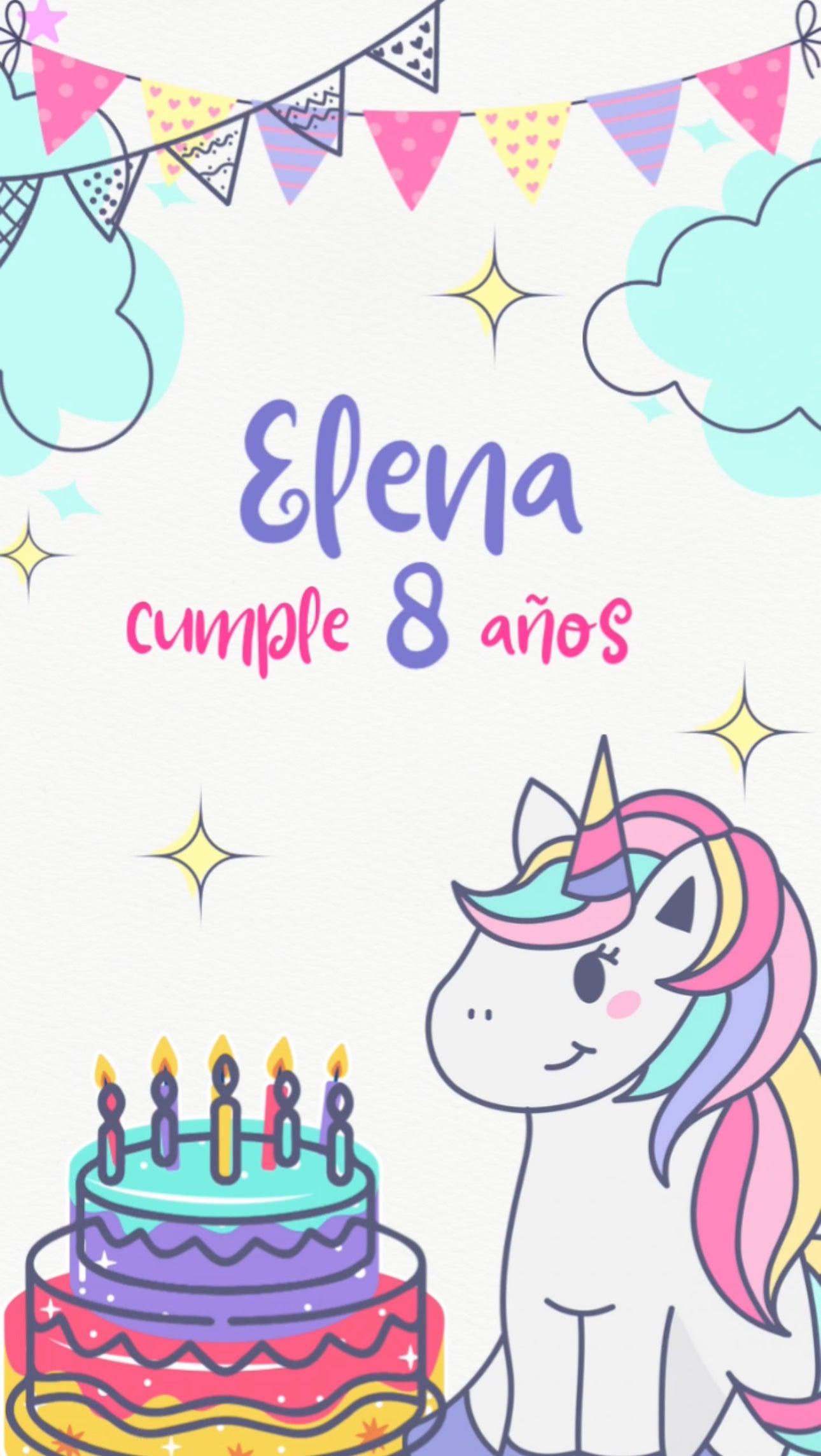 Unicornio 1 invitación cumpleaños infantil