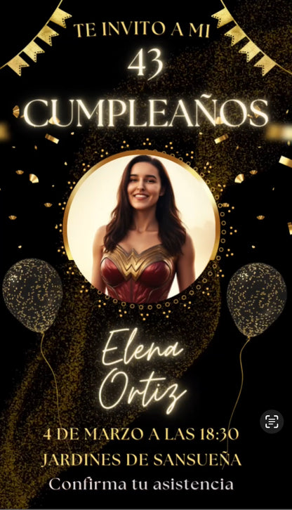 Vídeo 3 invitación cumpleaños adulto