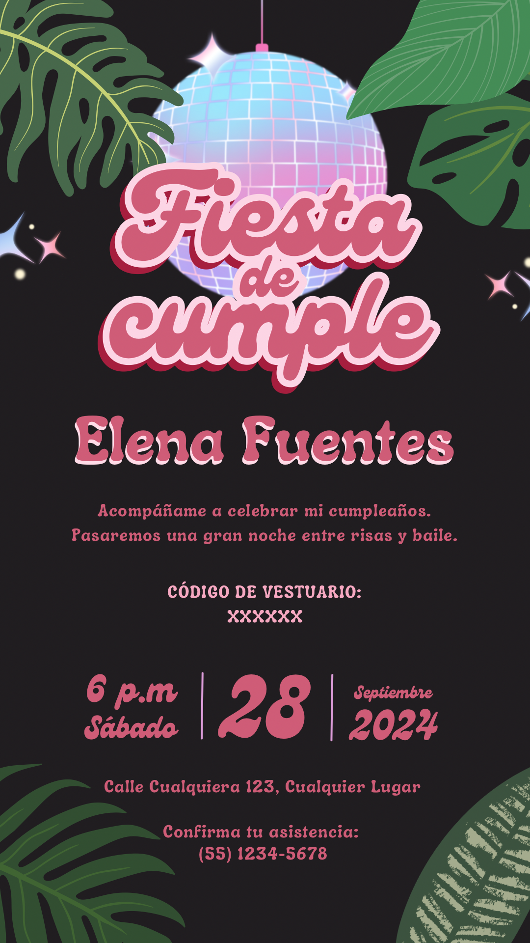 Vídeo 5 invitación cumpleaños adulto