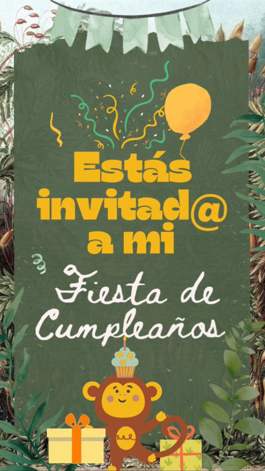 Animales 3 invitación cumpleaños infantil