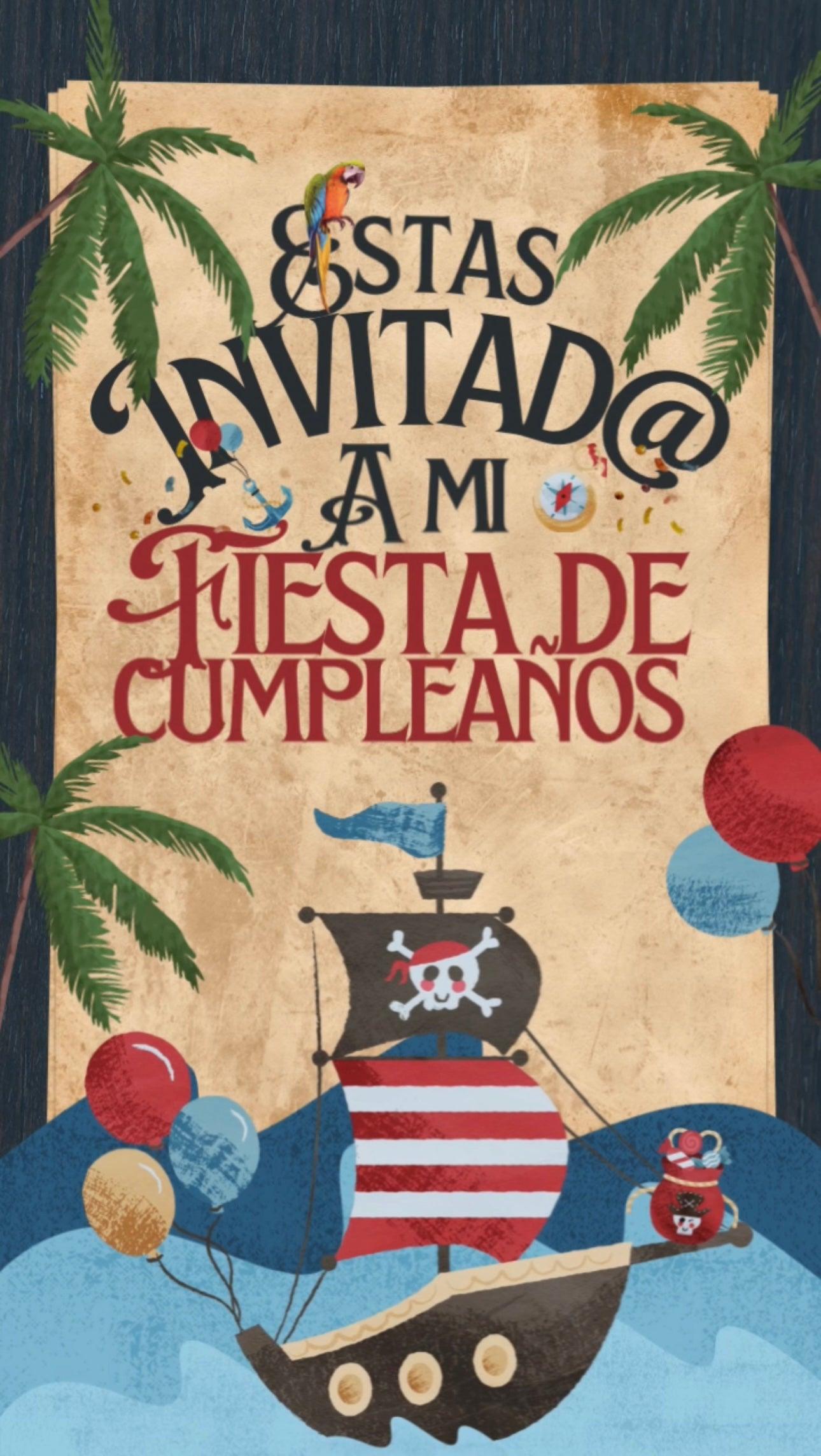 Pirata 1 invitación cumpleaños infantil